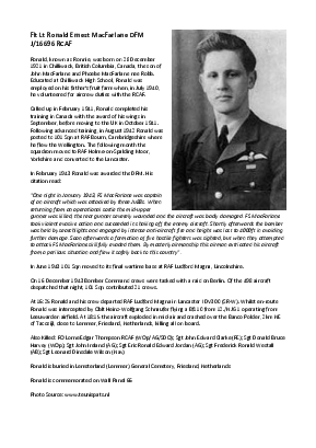A preview of a PDF biography for MacFarlane, Ronald Ernest